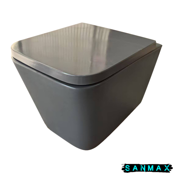 Унітаз підвісний Mixxus Premium Quadro-0305-R Сірий 510x350x345mm система змиву Rimless (MP6656) MP6656 фото