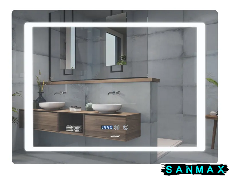 Дзеркало Mixxus Style MR03-70x50 (годинник, Led-підсвітка, антизапотівання) (MI6006) MI6006 фото