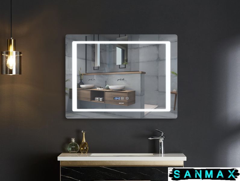 Дзеркало Mixxus Style MR03-70x50 (годинник, Led-підсвітка, антизапотівання) (MI6006) MI6006 фото