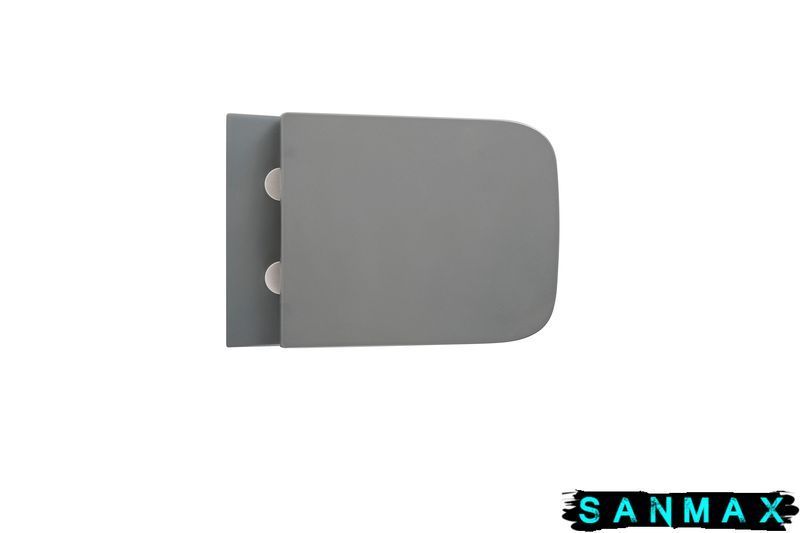 Унітаз підвісний Mixxus Premium Quadro-0305-R Сірий 510x350x345mm система змиву Rimless (MP6656) MP6656 фото
