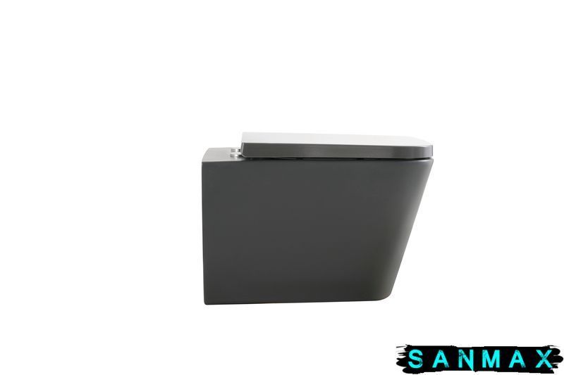 Унітаз підвісний Mixxus Premium Quadro-0305-R Сірий 510x350x345mm система змиву Rimless (MP6656) MP6656 фото