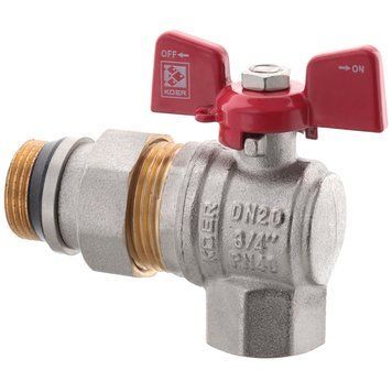 Кран з американкою кутовий 3/4 "антіпротікання" Koer KR.228-Gi Червоний метелик (KR0194) KR0194 фото