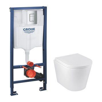 Комплект 4 в 1: Інсталяція Grohe Rapid SL 3 в 1 38772001 + Унітаз безобідковий Kroner Armada WHI513636 RIMLESS з сидінням Slim Duroplast / Soft-close / Quick relase (38772001KA513636) 38772001KA513636 фото