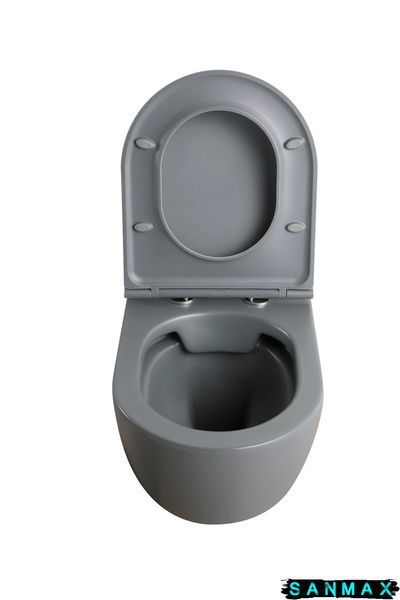 Унітаз підвісний Mixxus Premium Topper-0303-R Сірий 495x370x350mm система змиву Rimless (MP6657) MP6657 фото