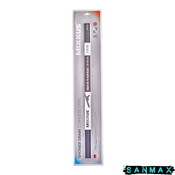 Душовий лінійний трап Mixxus Drain-05-70-Slim Чорний 30x700 із нержавіючої сталі (MI6170) MI6170 фото