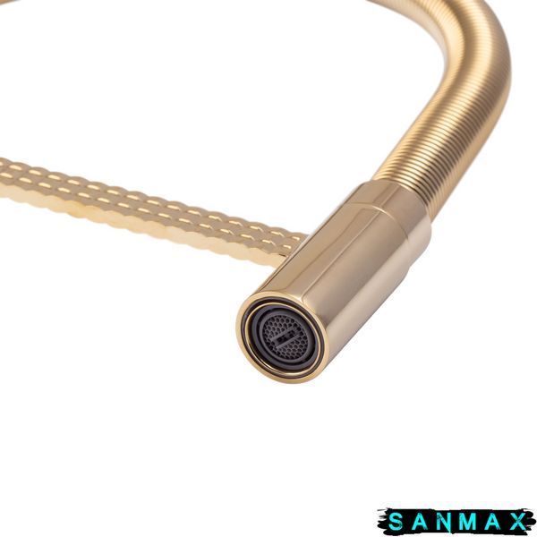 Змішувач для кухні на гайці з рефлекторним виливом Mixxus Premium Spark 017 Золото (MI6972) MI6972 фото