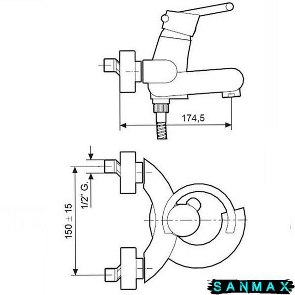 Змішувач Emmevi Twist для ванни хр б/акс CR6601 CR6601 фото