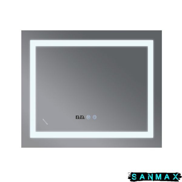 Дзеркало Mixxus Warm MR02-80x80 з Led Touch, Anti-fog, димером, регулюванням яскравості, годинником (MI6934) MI6934 фото