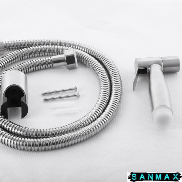 Гігієнічний набір (шланг+кронштейн+лійка) Zerix Bidet Set-006 Нерж (ZX3178) ZX3178 фото