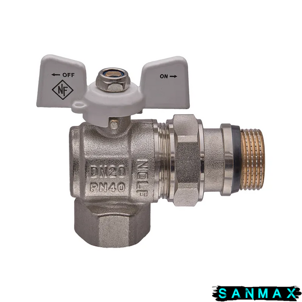 Кран з американкою кутовий 3/4 "антіпротікання" Nolf classic NFC.983-08 Білий метелик (NF3163) NF3163 фото