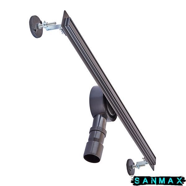 Душовий лінійний трап Mixxus Drain-05-70-Slim Чорний 30x700 із нержавіючої сталі (MI6170) MI6170 фото