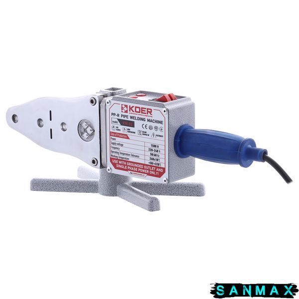 Паяльник для труб Koer KW.SET-02 (1500Вт,4 насад,ножиц,рулетка,2 заглуш,рівень) (KA0002) KA0002 фото