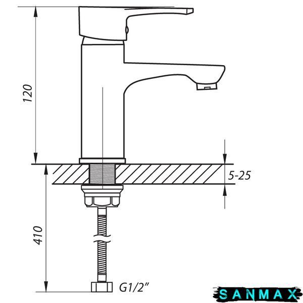 Змішувач для умивальника Zerix Jex 450 (ZX2935) ZX2935 фото