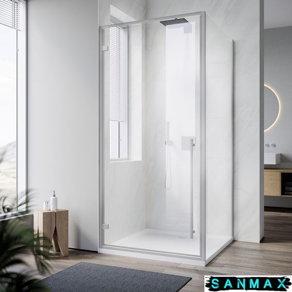 Душова кабіна без піддону Koer SR SC08-90x90x200-TR-01 прозоре скло Easy Clean 6мм, хром (KR5371) KR5371 фото