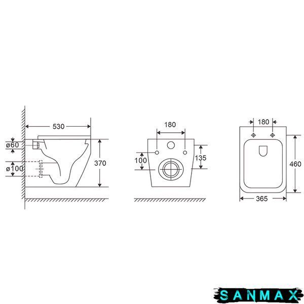 Унітаз підвісний Mixxus Premium Style-0301-T1 530х365х370mm система змиву Tornado 1.0 (MP6691) MP6691 фото
