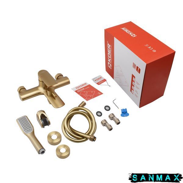 Змішувач для ванни з коротким виливом Koer KB-40028-12 Матове Золото (KR5307) KR5307 фото