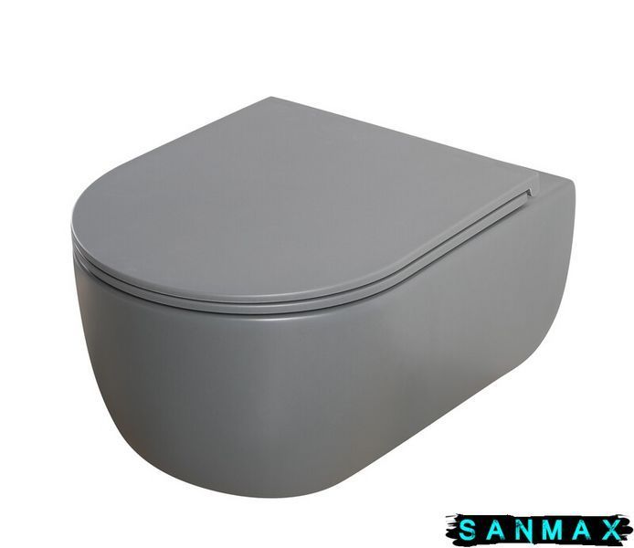 Унітаз підвісний Mixxus Premium Topper-0303-R Сірий 495x370x350mm система змиву Rimless (MP6657) MP6657 фото