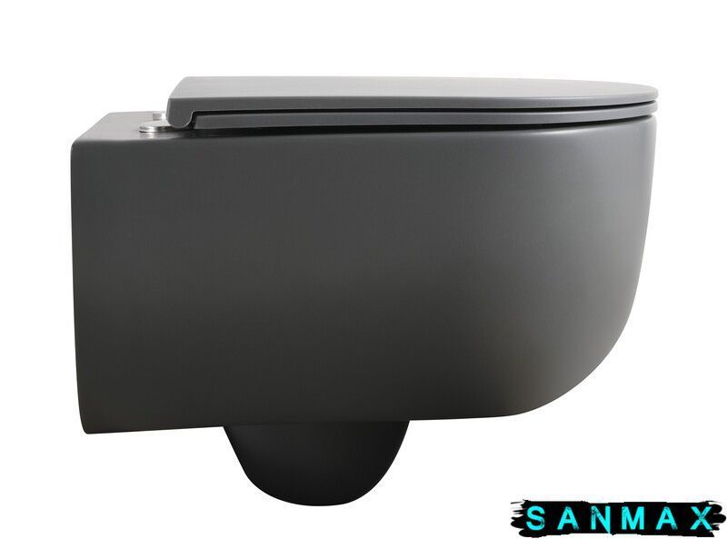 Унітаз підвісний Mixxus Premium Topper-0303-R Сірий 495x370x350mm система змиву Rimless (MP6657) MP6657 фото