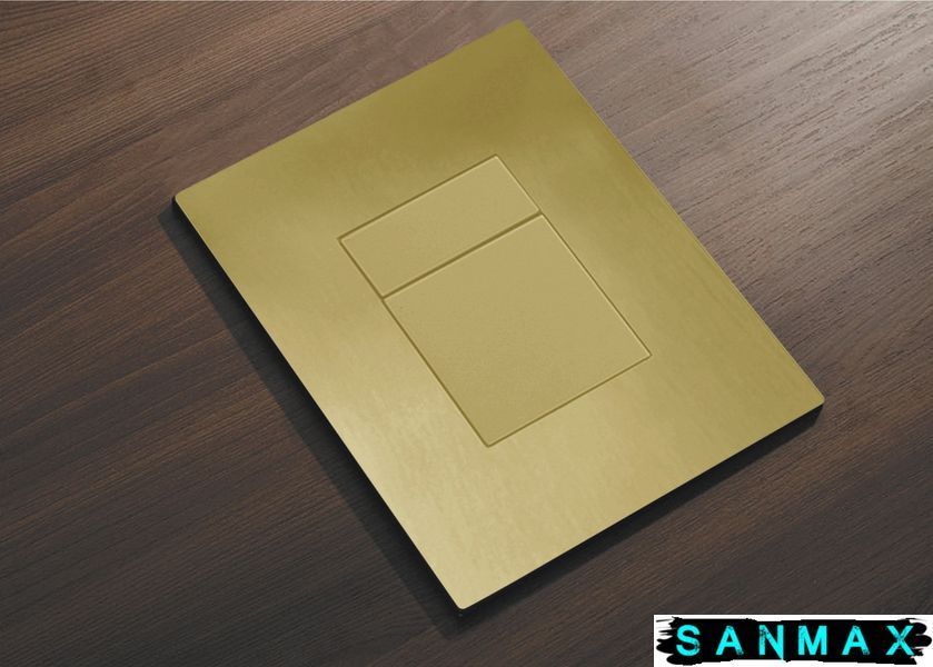 Панель змиву пластикова пневмо Koer KT-0607-12 Квадратна Матове Золото (KR5715) KR5715 фото
