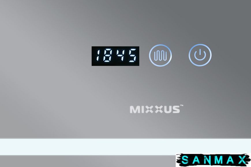 Дзеркало Mixxus Warm MR02-80x80 з Led Touch, Anti-fog, димером, регулюванням яскравості, годинником (MI6934) MI6934 фото