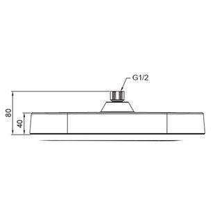 Лійка стельова для душу Koer KP-0404-01-OH 32,5 см на 20 см Хром Чорна Пластик (KR5000) KR5000 фото