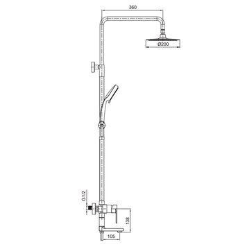 Душова система зі змішувачем Koer KI-56015-02 Нерж (KR4784) KR4784 фото