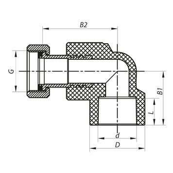 Кутник PPR 25x3/4F Koer з накидною гайкою K0145.PRO 30/180 (KP0183) KP0183 фото