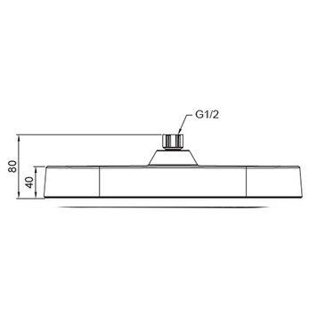 Лійка стельова для душу Koer KP-0404-01-OH 32,5 см на 20 см Хром Чорна Пластик (KR5000) KR5000 фото