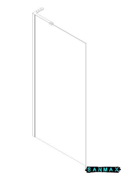 Душова перегородка Koer SR SP02-100x200-TR-07 Walk-In прозоре скло Easy Clean 8мм, графіт (KR5397) KR5397 фото