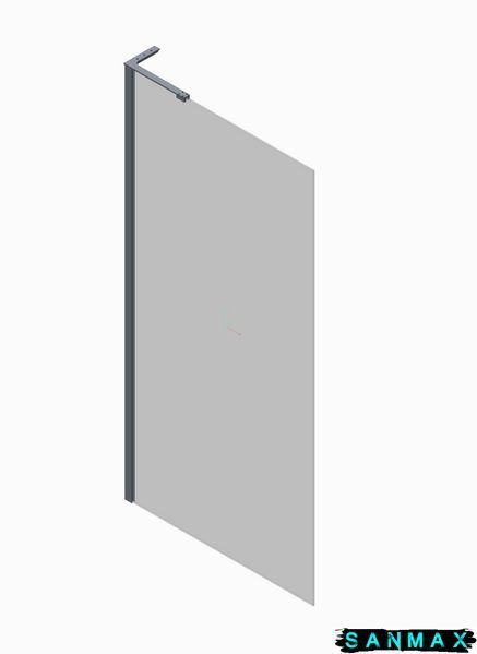 Душова перегородка Koer SR SP02-100x200-TR-07 Walk-In прозоре скло Easy Clean 8мм, графіт (KR5397) KR5397 фото