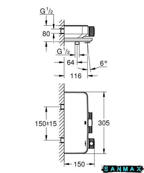 Термостат для ванни Grohe Grohtherm SmartControl (34718000) 34718000 фото