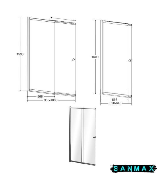 Шторка для ванни Besco Easy Slide-2S 100x150 PES-2S фото
