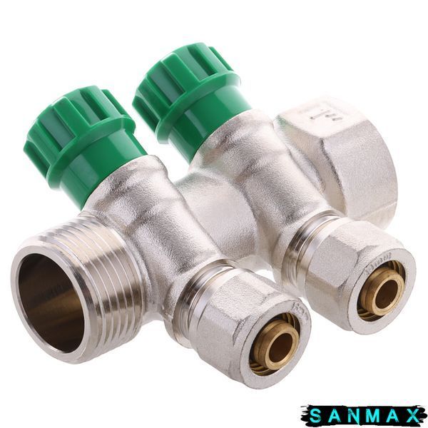 Колектор вентильний з фитингом Koer KR.1124-2 1"x2 ways (KR2832) KR2832 фото