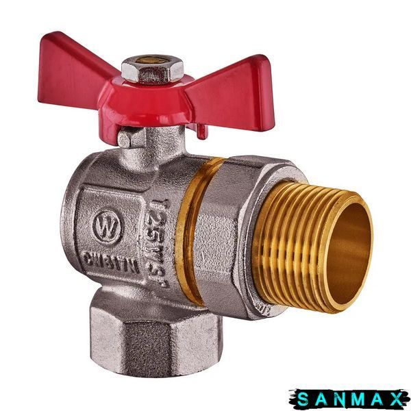 Кран з американкою кутовий 3/4 Waterpro Червоний метелик (WP2896) WP2896 фото