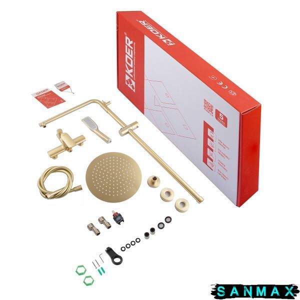 Душова система зі змішувачем Koer KB-52028-12, 2 функції Золото (KR5311) KR5311 фото