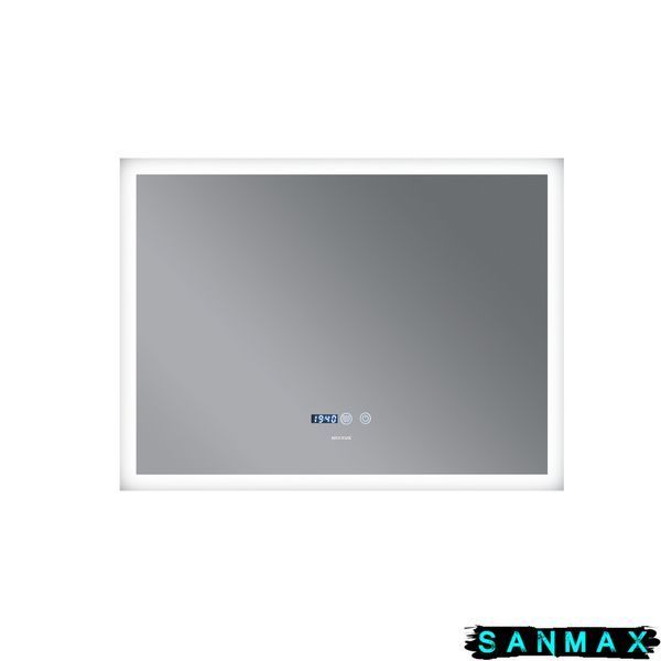 Дзеркало Mixxus Flat MR04-100x60 (часы, Led-подсветка, антизапотевание) (MI6008) MI6008 фото