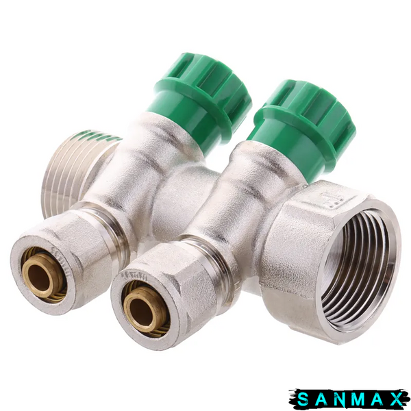 Колектор вентильний з фитингом Koer KR.1124-2 1"x2 ways (KR2832) KR2832 фото