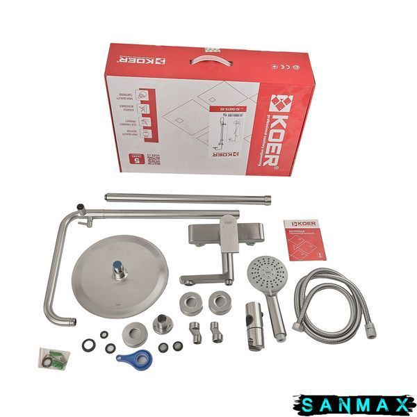 Душова система зі змішувачем Koer KI-56015-02 Нерж (KR4784) KR4784 фото