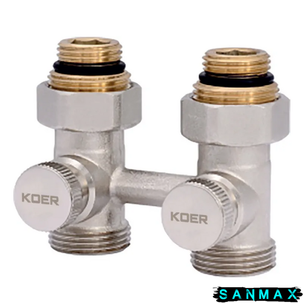Вузол нижнього підключення радіатора прямий 3/4'' (комплект) Koer KR.1131 (KR2815) KR2815 фото