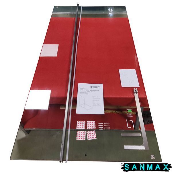 Душова перегородка Koer SR SP02-100x200-TR-07 Walk-In прозоре скло Easy Clean 8мм, графіт (KR5397) KR5397 фото