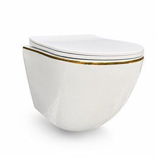 Підвісний унітаз VBI VULCANO WHITE GOLD EDGE VBI-020402 фото