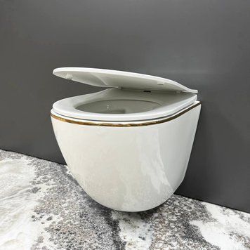 Підвісний унітаз VBI VULCANO WHITE GOLD EDGE VBI-020402 фото