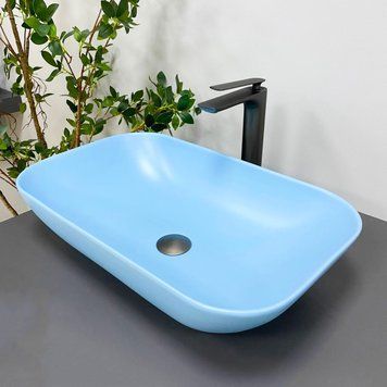 Умивальник накладний Vbi Avezzano Блакитний Матовий VBI-014403 фото