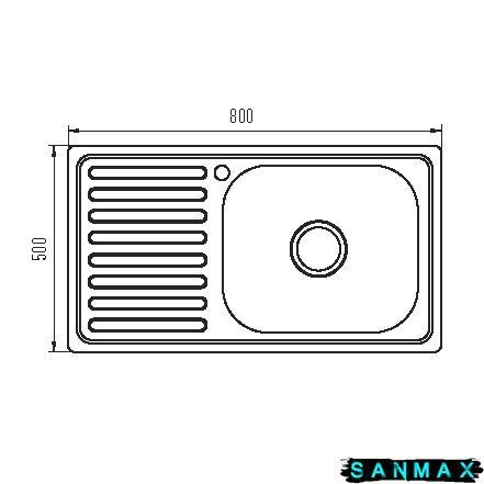 Мийка кухонна накладна Zerix Z8050R-08-180MD (micro decor) (ZS0601) ZS0601 фото