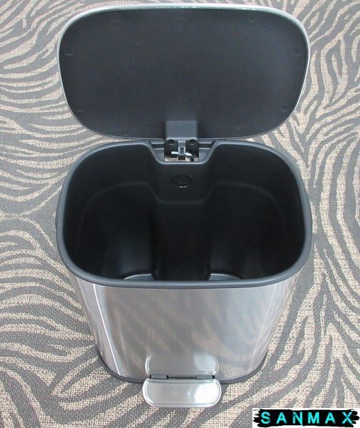 Відро для сміття з плавним закриттям овальне Mixxus Premium Diverse-TC0105 SS Color 5л колір наржавійка (MI7078) MI7078 фото