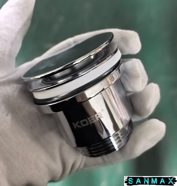 Донний клапан для умивальника універсальний Koer PW-11-01 Хром (KR5790) KR5790 фото