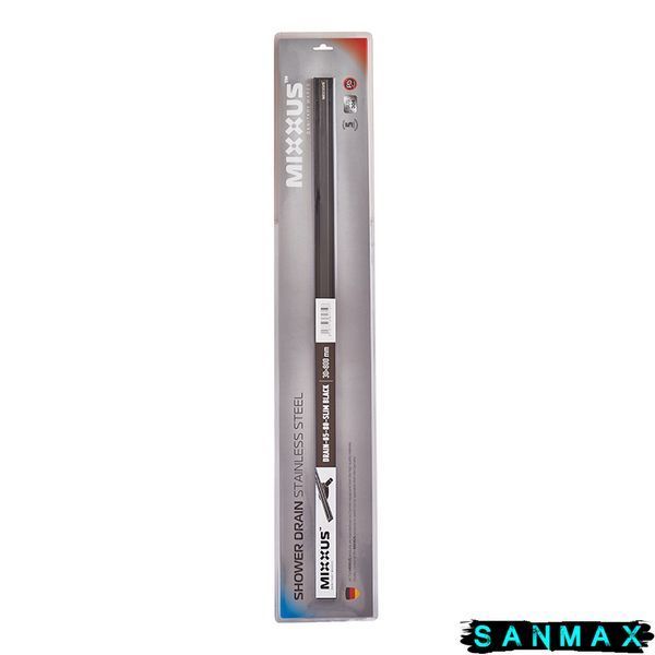 Душовий лінійний трап Mixxus Drain-05-80-Slim Чорний 30x800 із нержавіючої сталі (MI6171) MI6171 фото