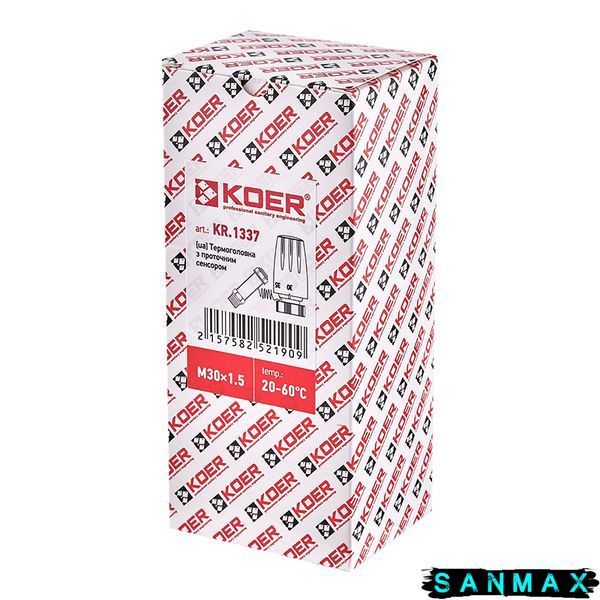 Термоголовка з проточним сенсором M30x1.5 Koer KR.1337 (KR5219) KR5219 фото