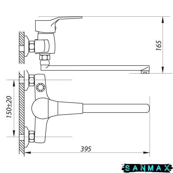 Змішувач для ванни Zerix NEO 279 (ZX0421) ZX0421 фото