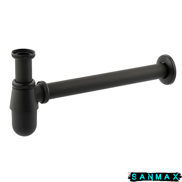 Сифон для раковини Champion Siphon-01 Чорний 1 1/4'' без випуску (під донний клапан) без ревізії (AC3573) AC3573 фото